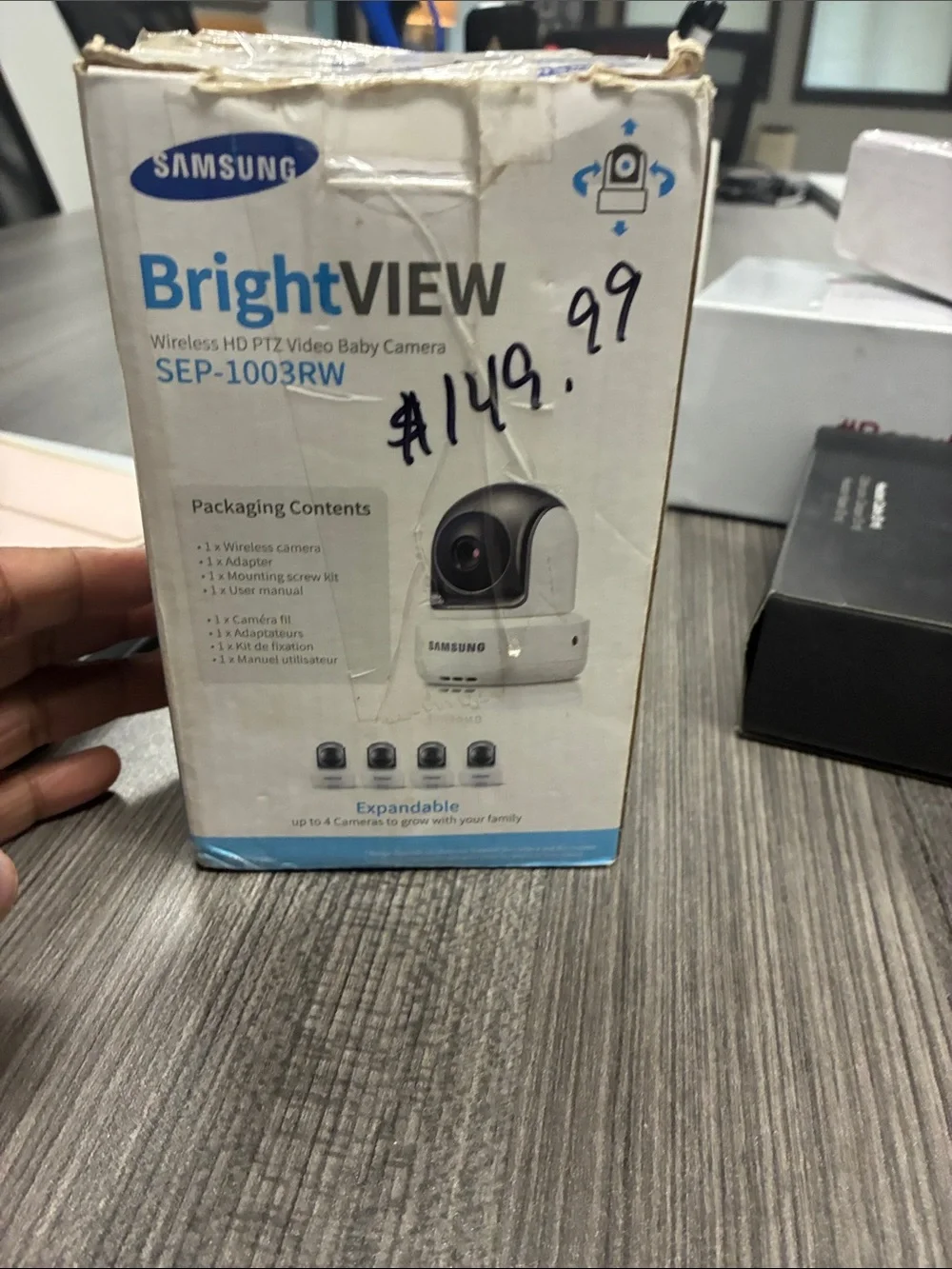 Samsung White and Black Wireless HD PTZ Baby Monitor Camera